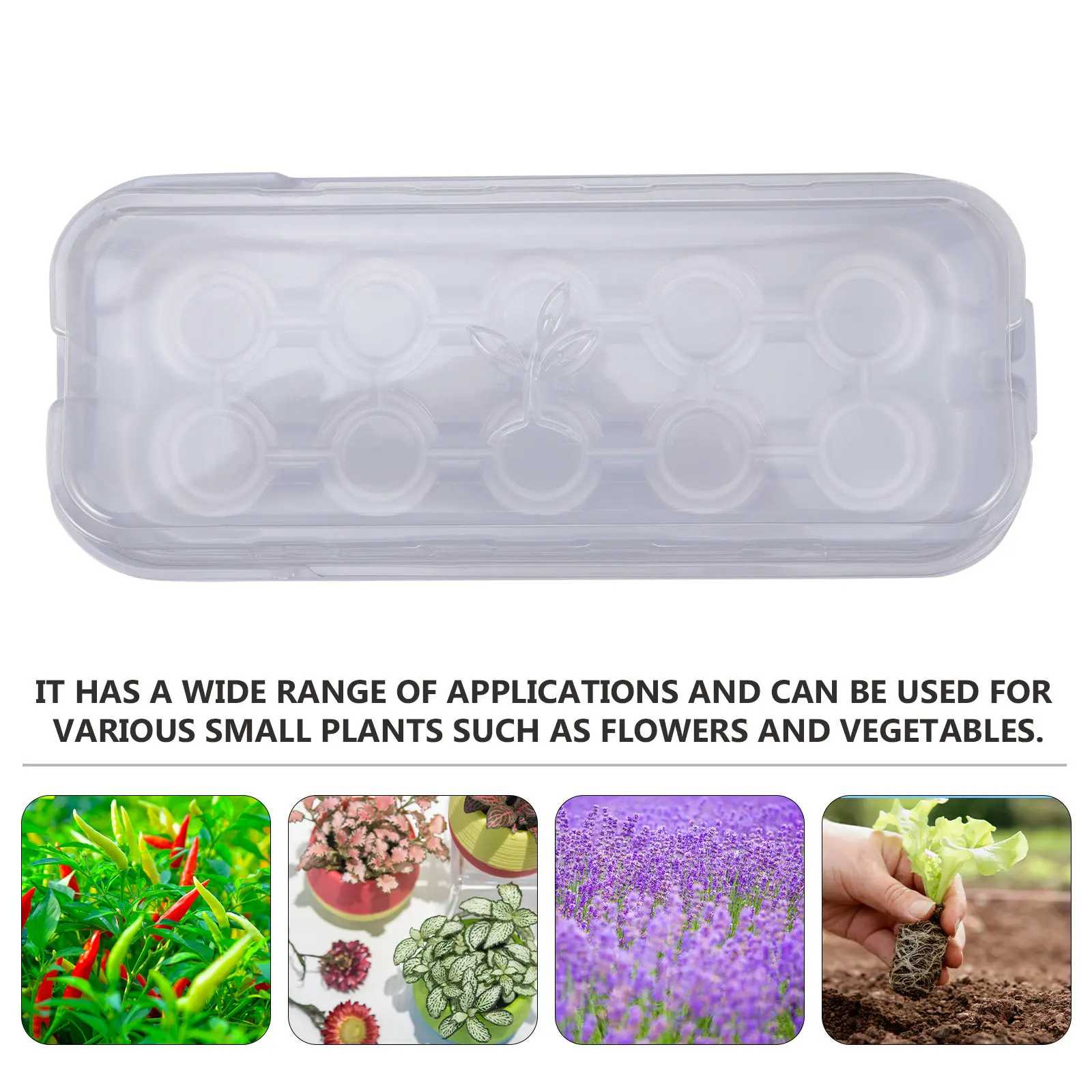 5Pcs Plastic Germination Tray with Transparent Lid for Home Vegetable Gardening Warm Moisture-Proof Nursery Starter Tray