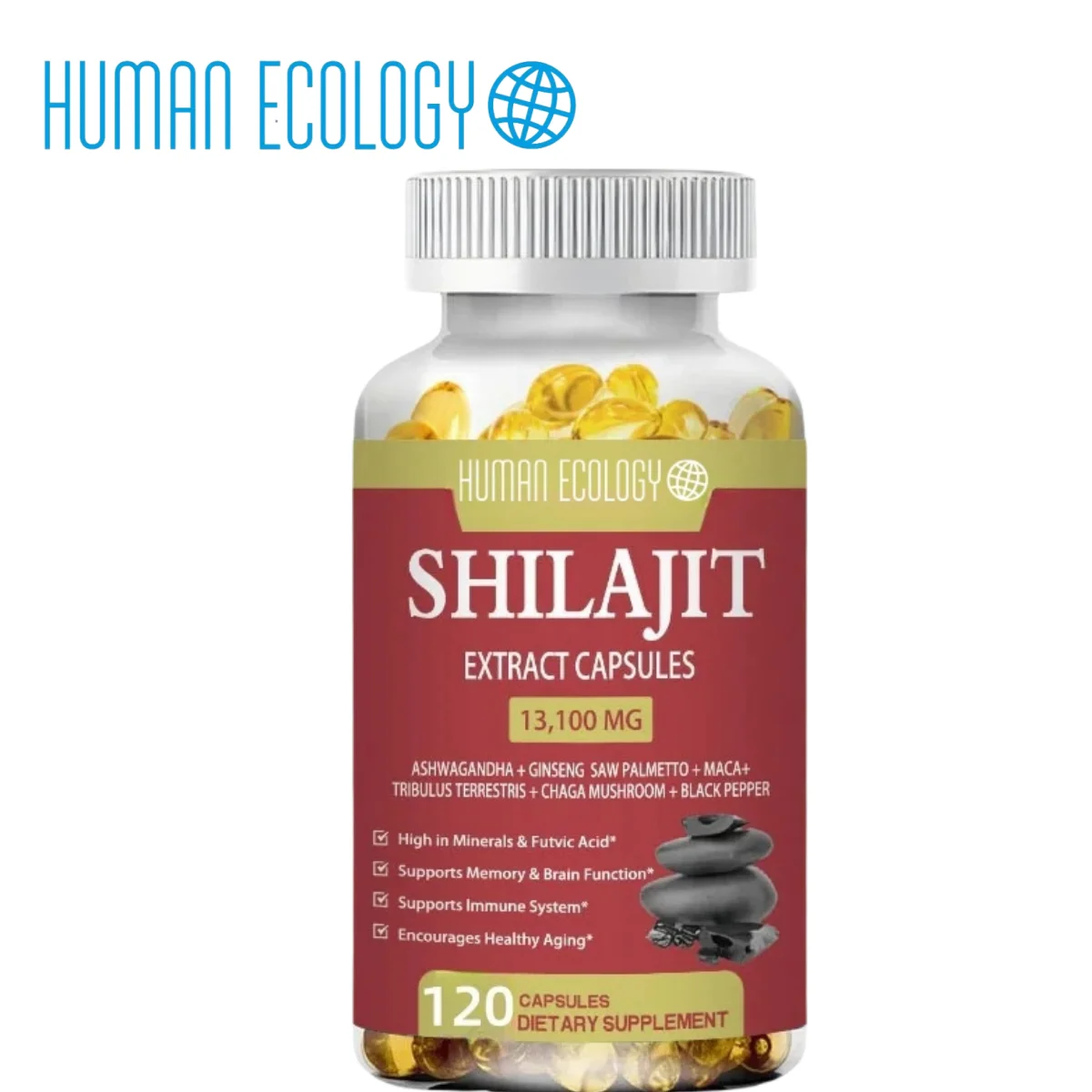 Natural Shilajit Resin Potency Capsules (50% Fulvic Acid) - Shilajit Pure Himalayan 85+Trace Mineral Men's Shilajit Supplement