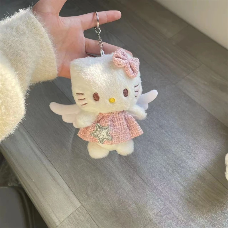 Sanrio Hello Kitty bambola di peluche simpatico cartone animato KT gatto zainetto decorazione portachiavi fascino moda decorazione della stanza