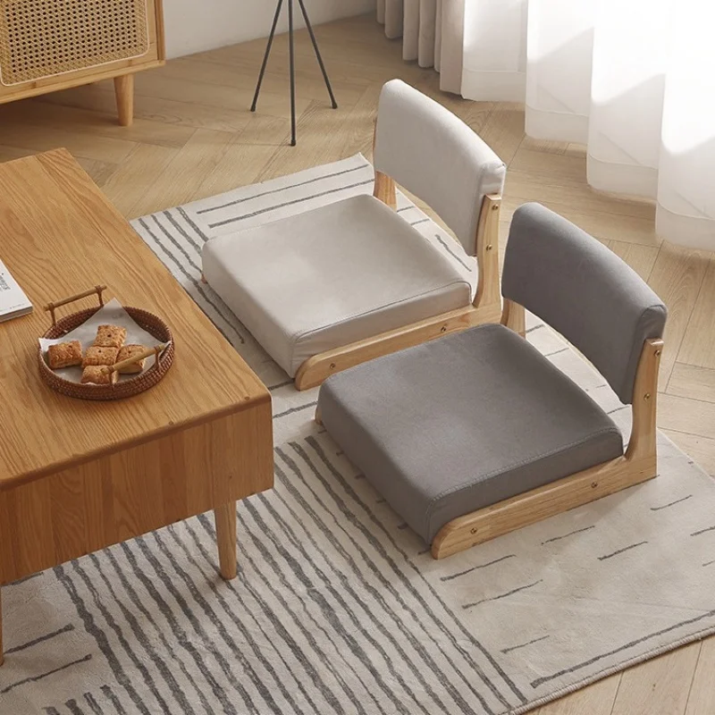 Seat Bay Window Single Lazy Sofa Floor Chair Bedroom Chair New Japanese Style Tatami Chair Backrest Solid Wood Bed Legless