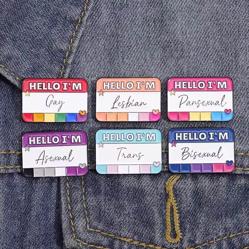 ثنائية عموم غير جنسية عبر مثلي الجنس مثليه رسالة بروش أنا ثنائي الجنس تصميم تحسس شارة بدبوس شارة معدنية الملابس الثابتة والاكسسوارات ميدالية