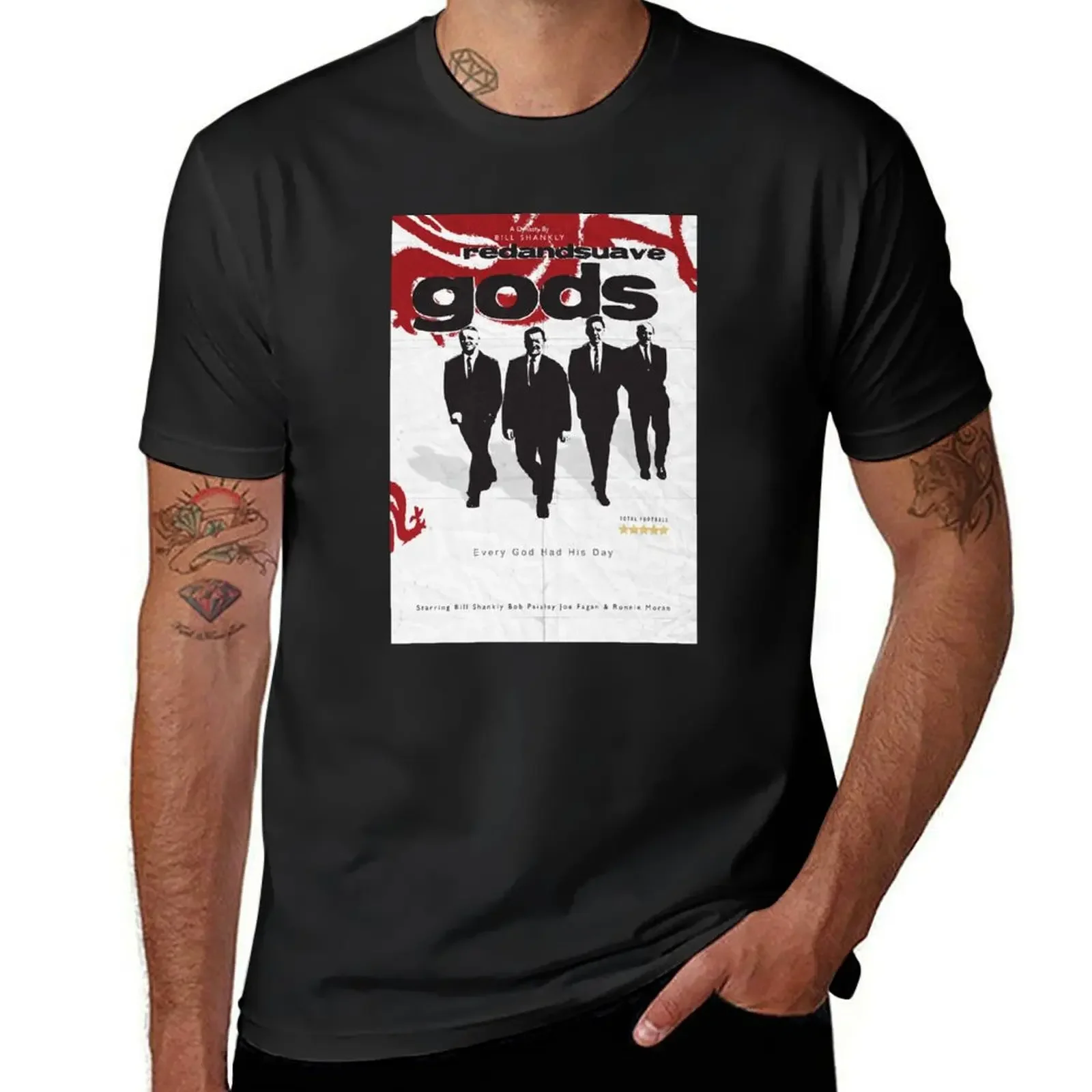 Red and Suave Gods- Bill Shankly, Bob Paisley, Joe Fagan & Ronnie Moran T-Shirt graphic tee shirt mens clothing