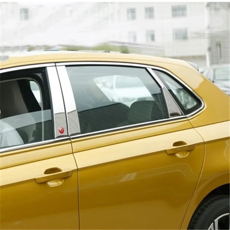 

WELKINRY For Volkswagen Polo AW 6th Generation 2018-2025 Car Body Door Window Central Middle B C Column Pillar Post Cover Trim