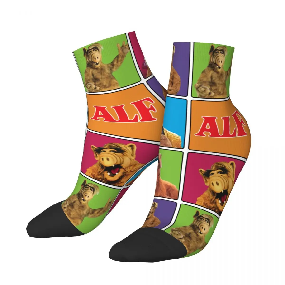 Alien Life Form ALF Meme Collage Men Women Crew Socks Unisex Fun 3D Printed Sci Fi TV Show Dress Socks