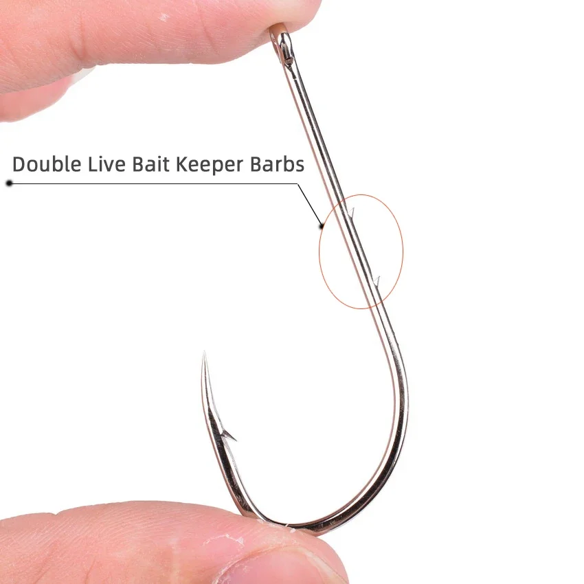 20pcs/ Box Long Shank Fishing Hook 1/0#-6/0# Fish Hooks High Carbon Steel Sharp Barbed Offset Narrow Bait Hook Fishhook