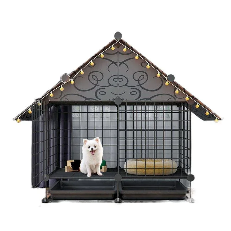 Simple Iron Living Room Dog Houses Indoor Balcony Pomeranian Teddy Dog Kennel Pet Fences Creative Home Puppy  Courtyard Pet Cage