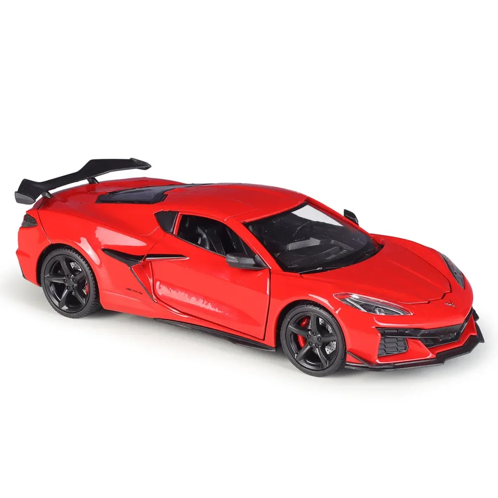 WELLY New 1:24 Chevrolet Corvette Z06 2023 Alloy Car Diecasts & Toy Vehicles Car Model Miniature Scale Model Car For Children