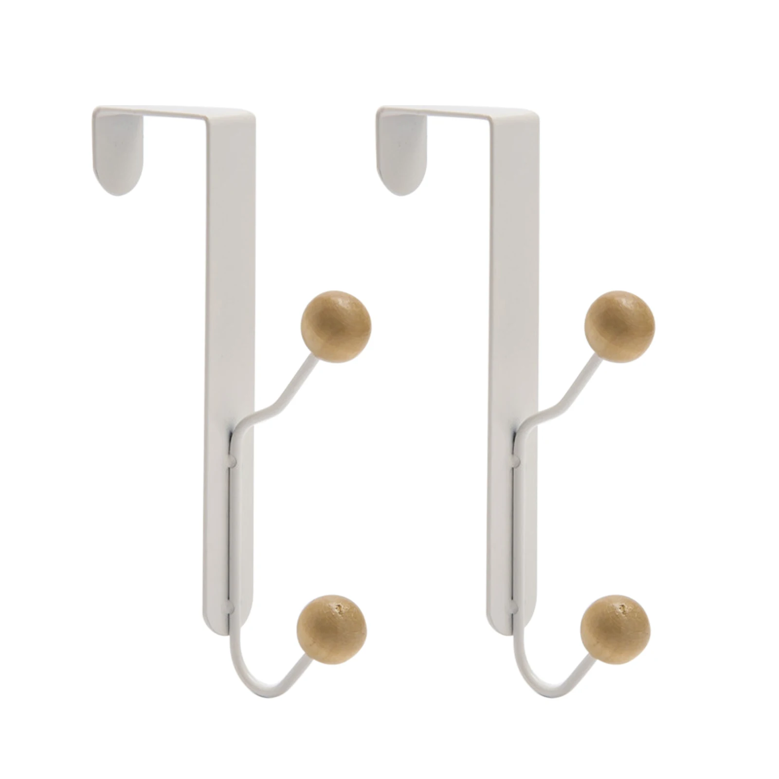 Over The Door Hooks Sturdy Metal Over Door Wooden Hooks Organizer Rack for Hanging Coats Hats Robes Towels