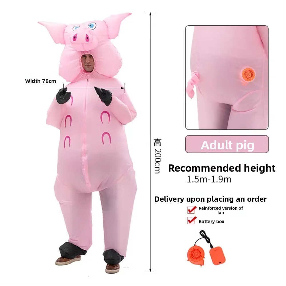 Disfraz inflable de Navidad, marionetas de animales de cerdo, ropa, Cosplay, traje divertido de actuación de fiesta para adultos y niños