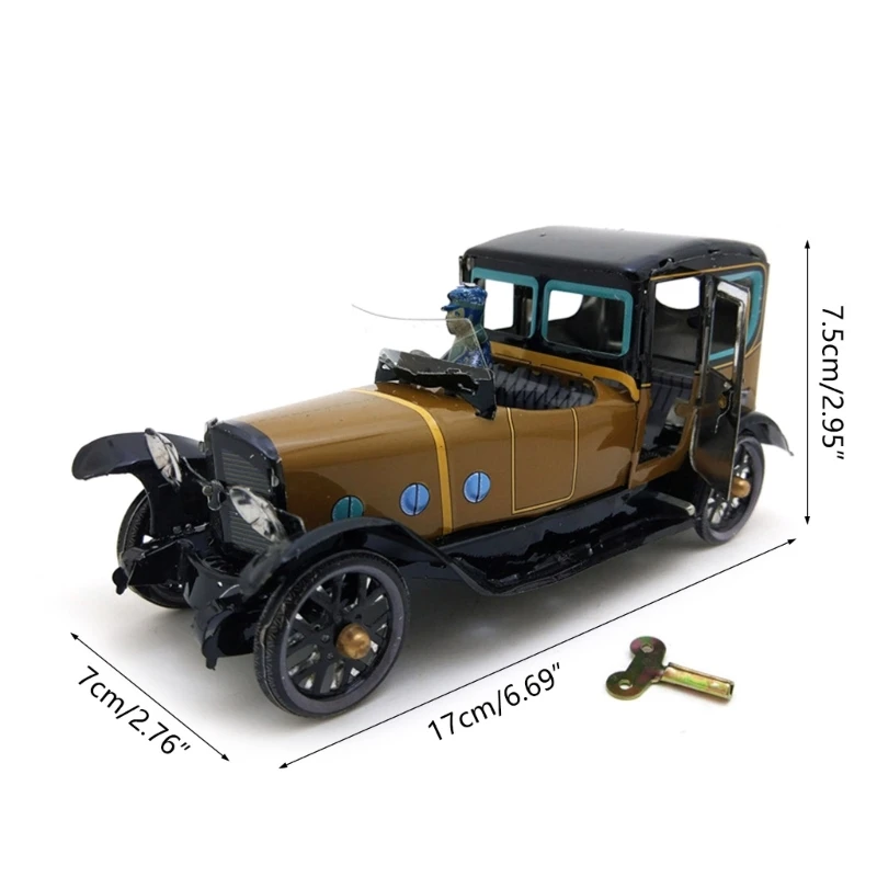 Cool Spanish Car Wind-up Toy Kids Birthday Holiday Gift Childhood Recalling Gifts Colourful Vintage Car Toy