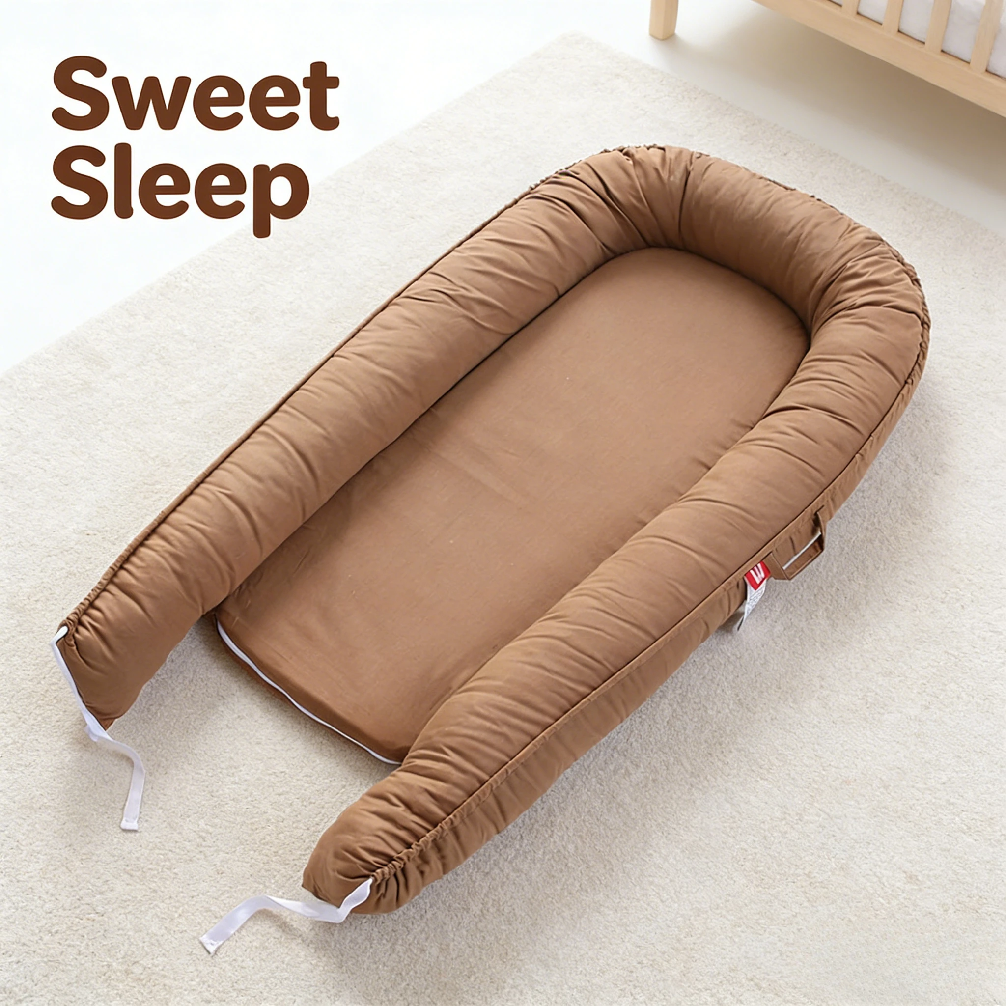 

Solid Color Foldable Baby Nest Portable Travel Bed Bionic Removable Infant Lounger for Newborn