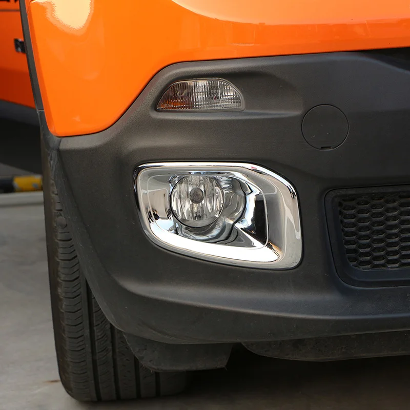 ABS Chrome For Jeep Renegade 2015 2016 2017 2018 Accessories Car Front Light Headlamps Eyebrow Trim Cover External Accessories