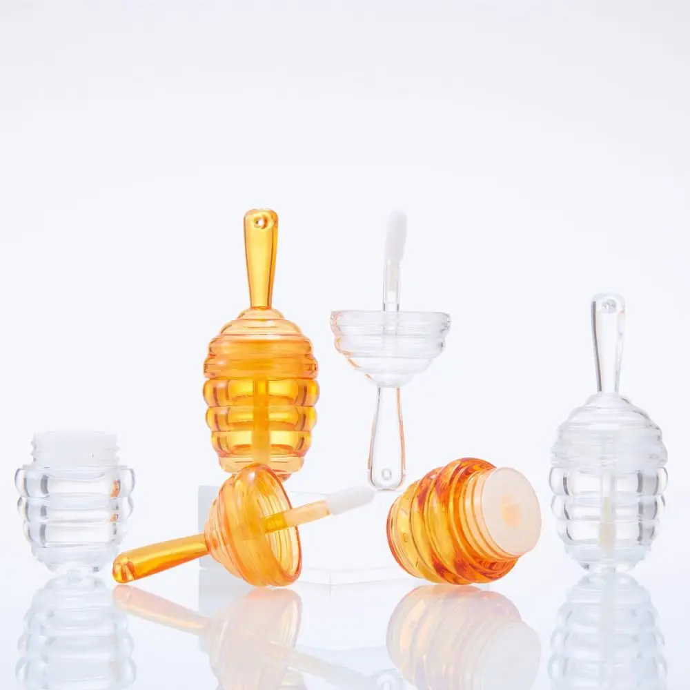 Honeycomb Shape Honeycomb Lip Gloss Empty Tube Durable Plastic Cute Empty Lip Gloss Bottle DIY Empty Honey Pots Travel