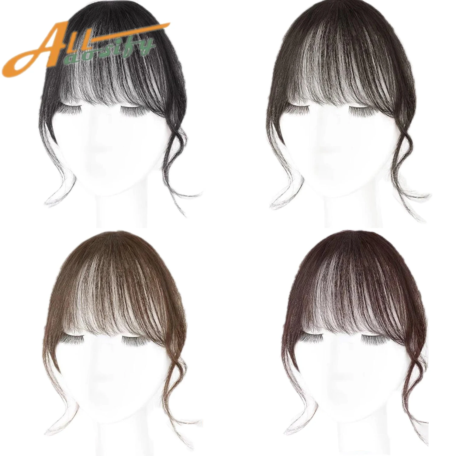 

Synthetic hairpin in double sideburns beard bangs invisible front stripes clip in hair air wig bangs girl