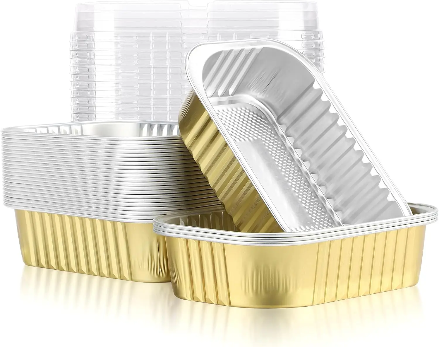 

Мини-формы для выпечки с крышкой, 25 штук, 5x3 дюйма, одноразовые алюминиевые формы для хлеба и тортов