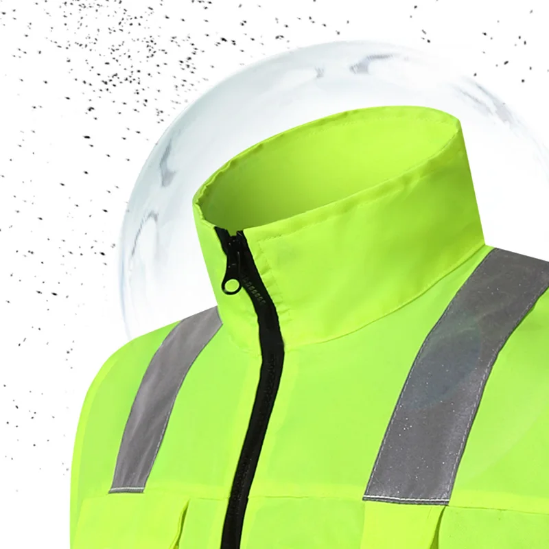 High Visibility Security Reflective Vest Pockets Design Reflective Vest Outdoor Traffic Safety Cycling Wear