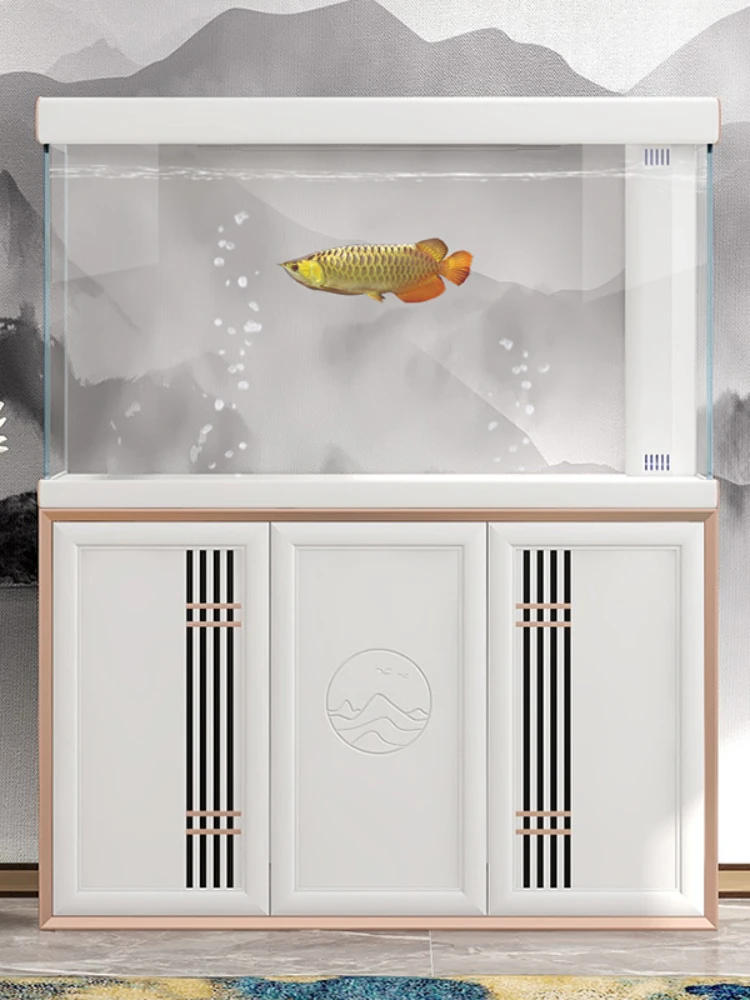 Fish Tank Floor Bottom Filter Change Water Household Large Super White Aquarium New Office Dragon Fish Tank