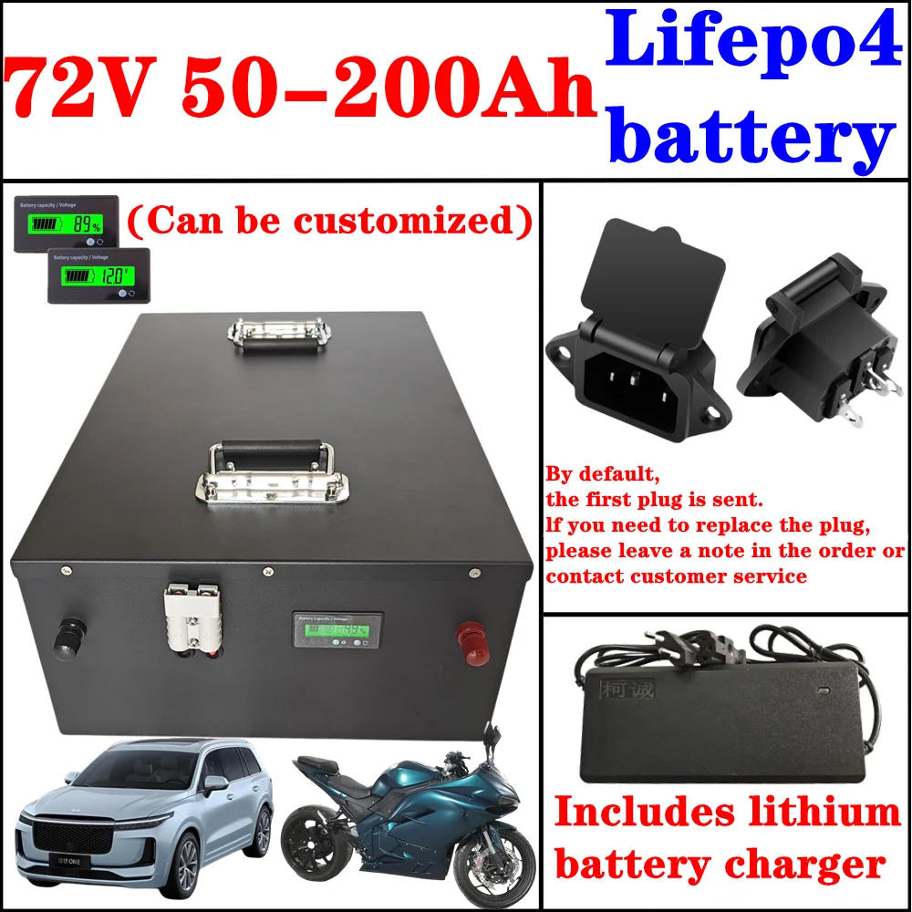 72V 80Ah 100Ah 120Ah 150Ah 200Ah Lifepo4 Lithium Battery Pack Bluetooth BMS APP For 5000W 8000W Golf cart Minicar RVs, Boats
