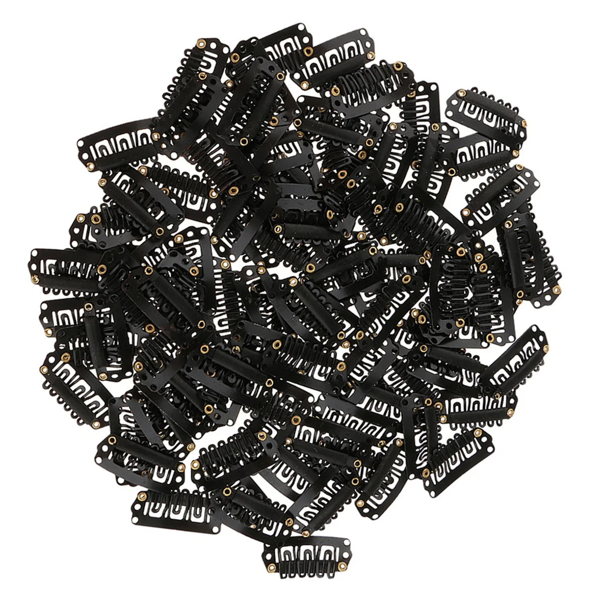 AT42 100Pcs 6-Teeth U-Shaped Hair Clips Hair Extensions Snap Clip for Women Metal Wig Comb Clips for Hair Extensions