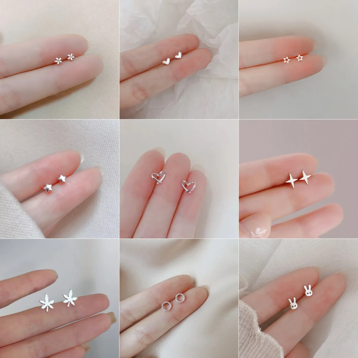 Pendientes pequeños minimalistas de Color plateado, Mini pendientes coreanos de mariposa con forma de corazón pequeño para mujer, joyería para Piercing en la oreja, regalos