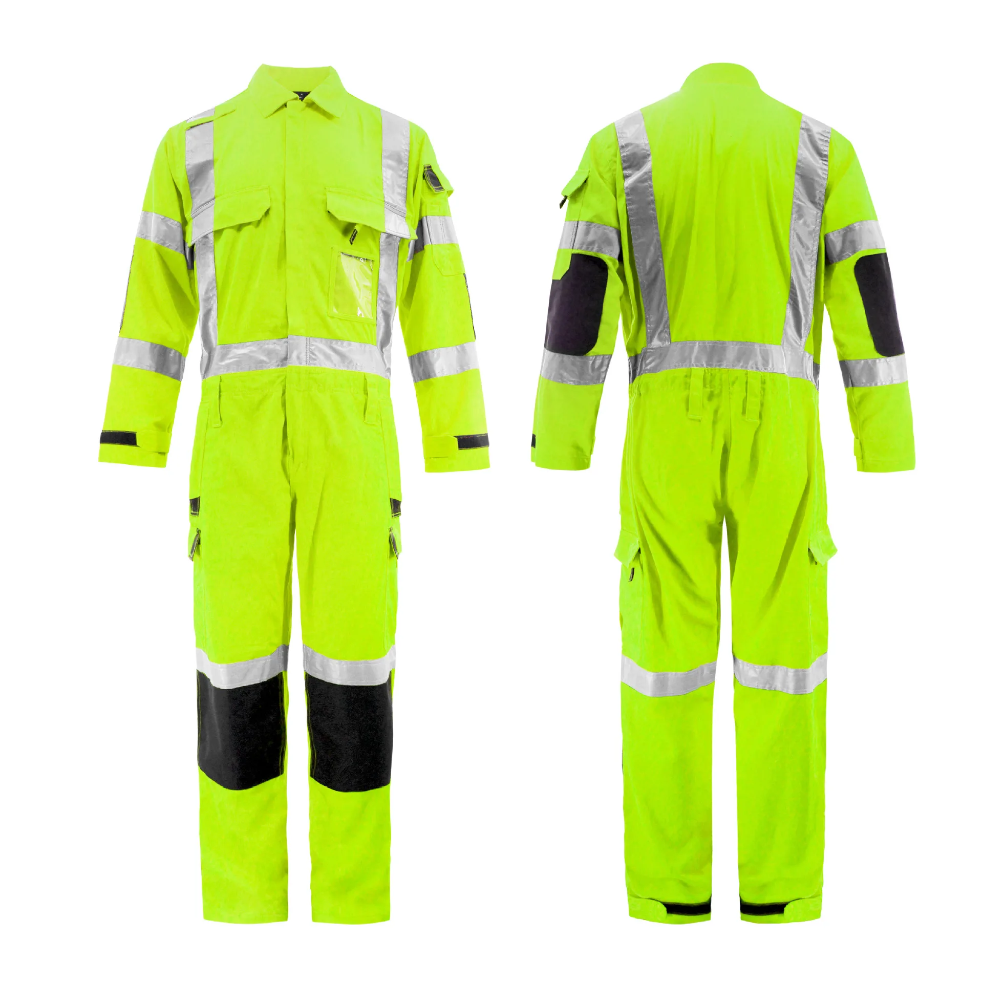 Work Overalls Hi Vis Reflective Safety Miner Working Coveralls Auto Repair Mechanic Multi Pocket Worker Uniforms Welder Jumpsuit