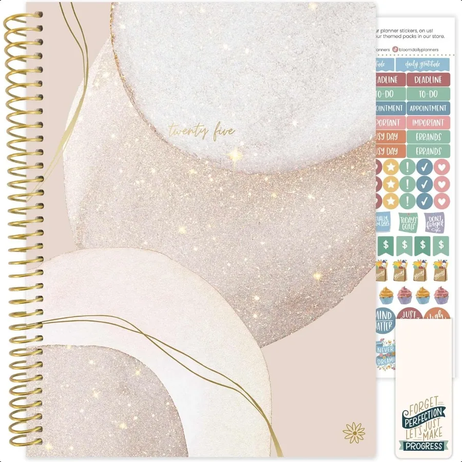 

2025 8.5" x 11" Calendar Year Day (January 2025 December 2025) Weekly Monthly Dated Agenda Organizer with Stickers and Tabs Br