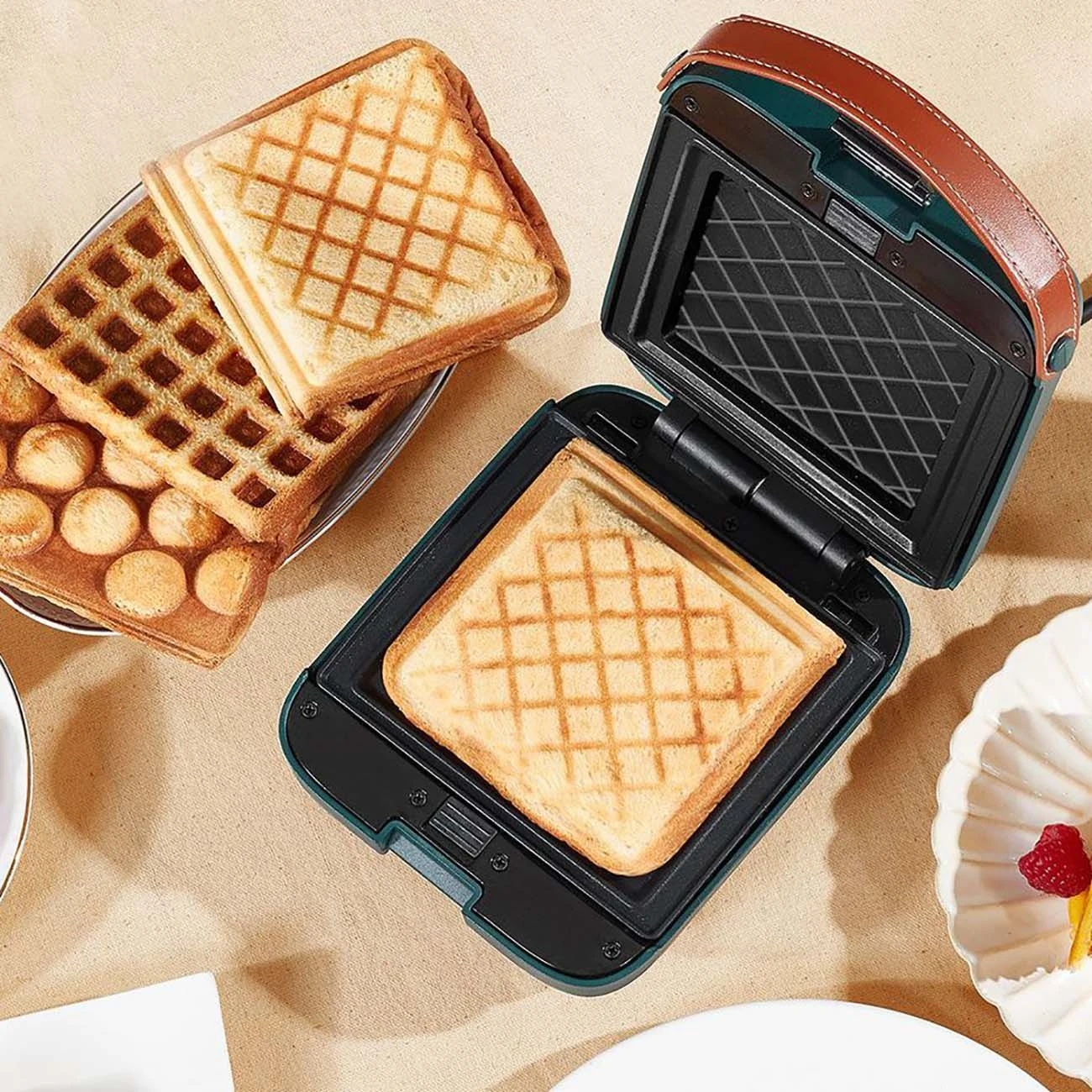 Electric Sandwich Maker Timed Waffle Maker Toaster Baking Multifunction Breakfast Machine Household Takoyaki Pancake Maker