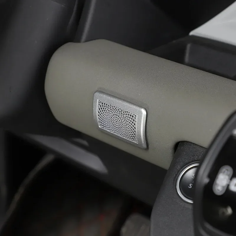 

Stainless Steel Silver Car Center Control Microphone Protection Cover Car Accessories For Land Rover Defender 90 110 130 2020-24