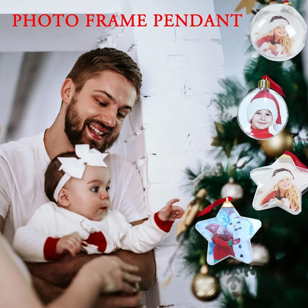 Christmas Photo Clip Photo Frame Pendant Christmas Tree Decoration Supplies Unique Birthday Party Gift DIY Christmas Decorations