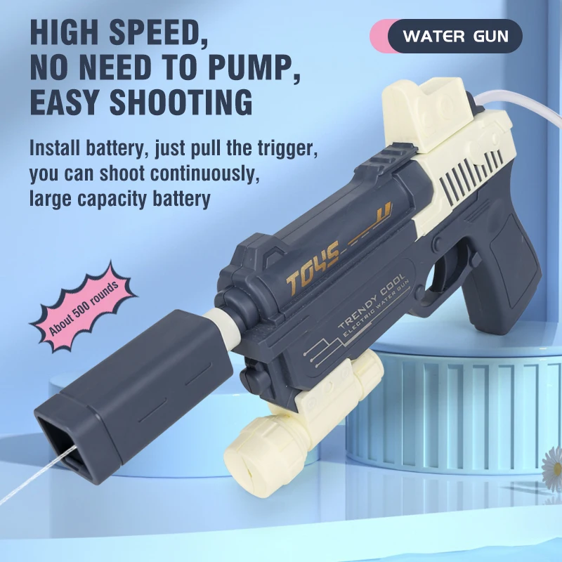 Pistola de agua eléctrica automática, pulverizador de agua para fiesta de natación, juego al aire libre, juguetes para niños y niñas, regalos de