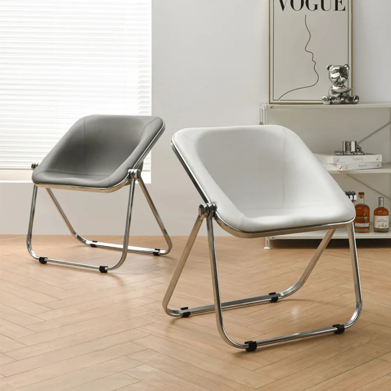For Folding Modern Simple Home Restaurant Dining Chair Cafe Microfiber Medieval Chair
