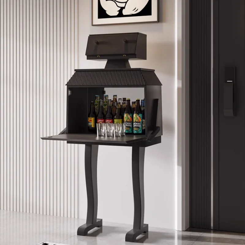 

Solid wood robot chest, simple black storage, storage, porch cabinet, French retro storage side cabinet