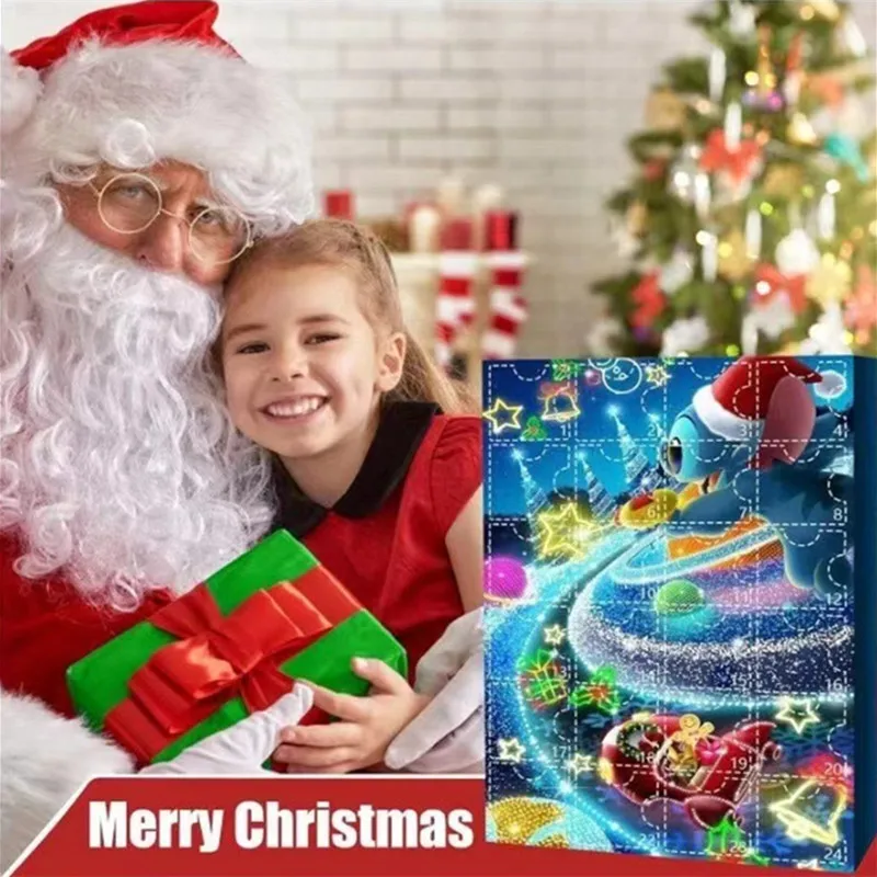 New Stitch Calendario dell'Avvento di Natale Scatola Kawaii LiloStitch Modello Doll Blind Box Anime Figura Giocattolo per bambini Regali a sorpresa di Natale
