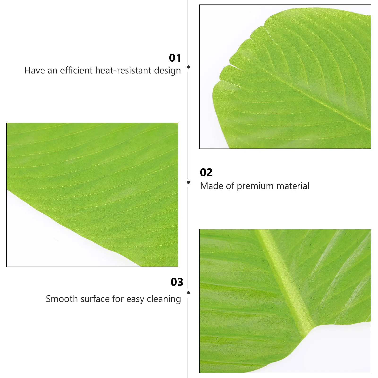 Juego de 4 manteles individuales de hojas, tapete de mesa de hoja de plátano Artificial, posavasos de escritorio antideslizante a prueba de calor para decoración de cocina, restaurante y Hotel