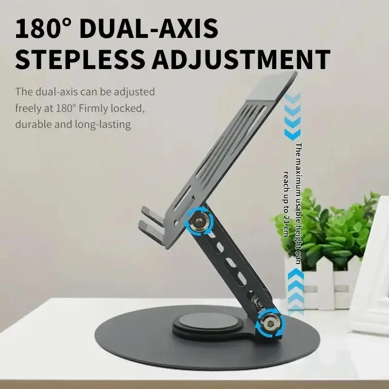 360 Rotating Phone Holder Foldable Tablet Stand Ergonomic Adjustable Tablet Holder Metal Aluminum Desktop Stand Notebook Bracket