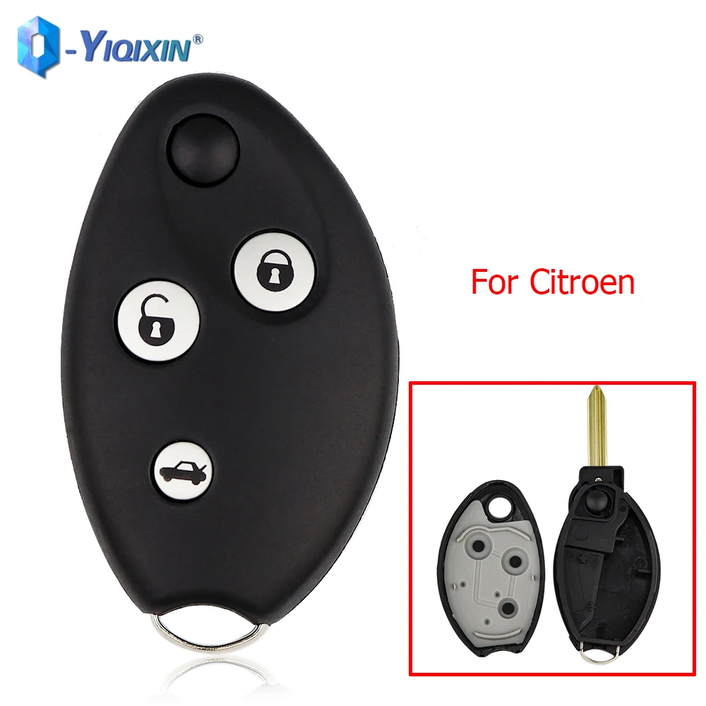 YIQfeat-Coque de clé de voiture à distance pliable à 3 boutons, coque pour cristaux en C2 C3 C4 C5 C6 C8 Saxo Sega Xsara Picasso Berlingo SX9 Fob