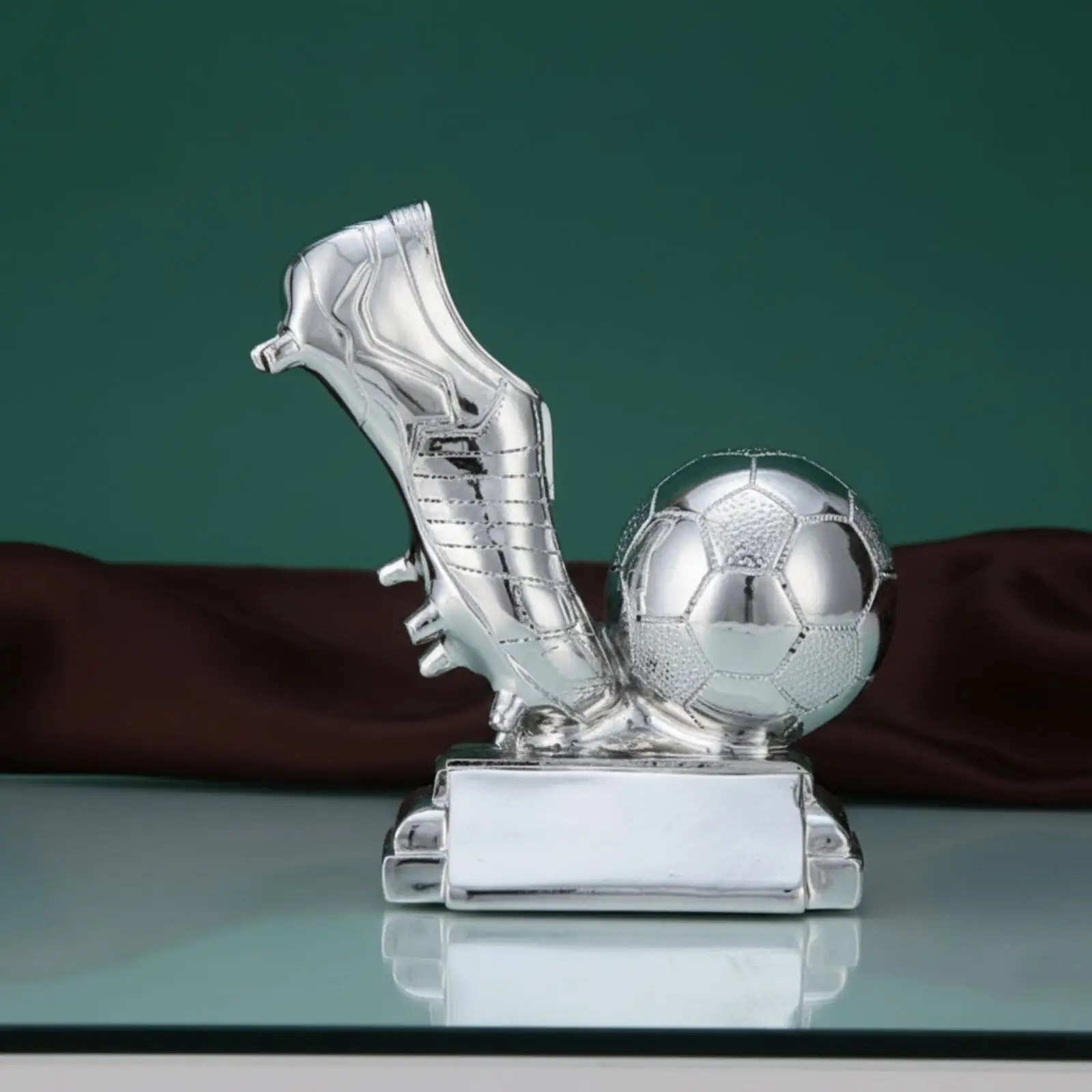 football-award-trophy-with-stepped-base-electroplated-finish-soccer-boot-model-trophy-for-player-recognition-events-club