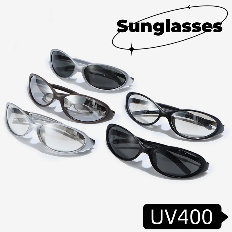 

2026 New Outdoor Trend Sports Oval Sunglasses Fashion Wear Take Y2K Handsome Man and Beautiful Woman Lunette Street Photography