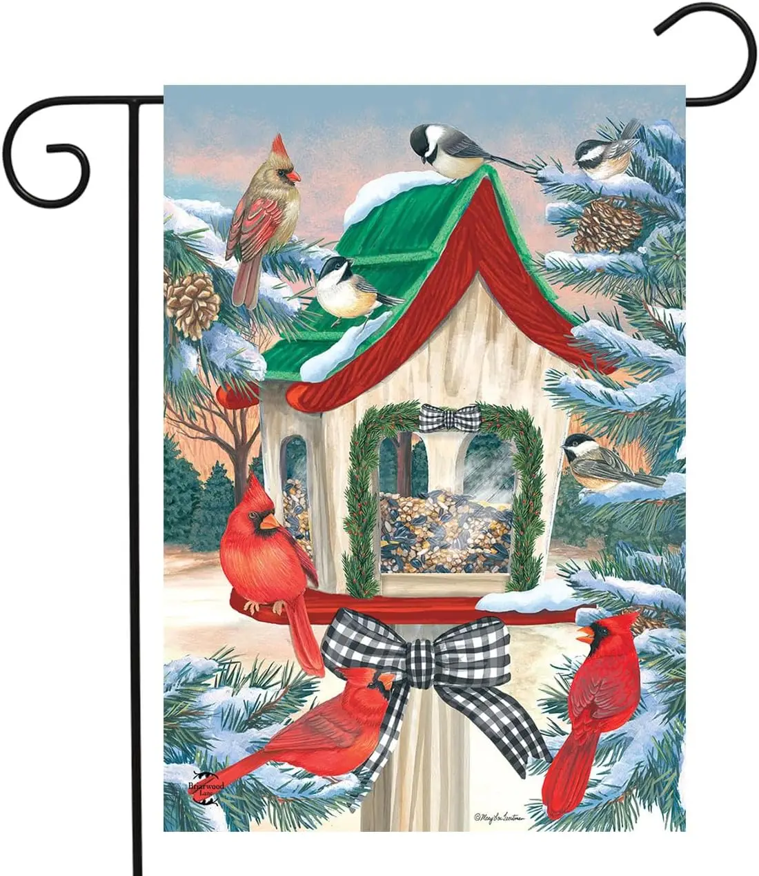 Snowy Birdhouse Winter Garden Flag 18 x 12.5 Briarwood Lane