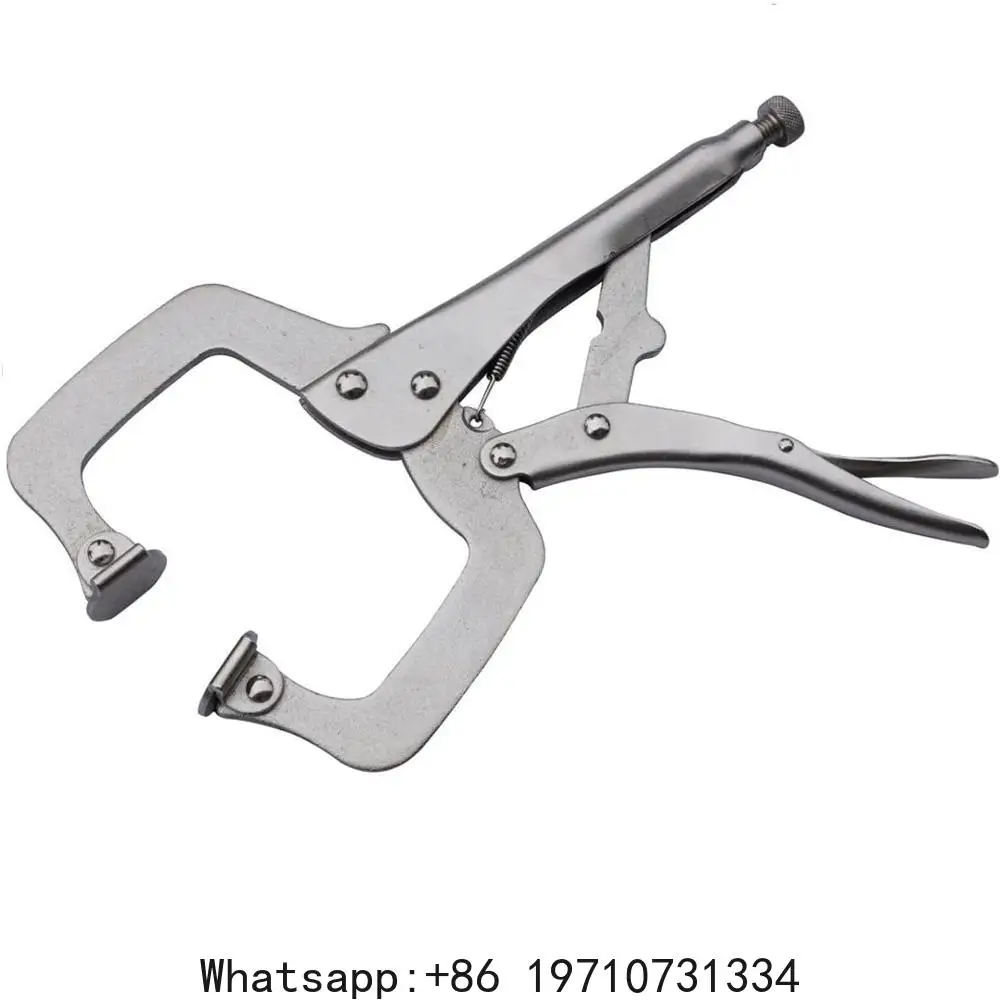 11 inch Heavy Duty Locking C-Clamp with Swivel Pads Wide Mouth Welding Locking Pliers C-Type Vise Grip Tools