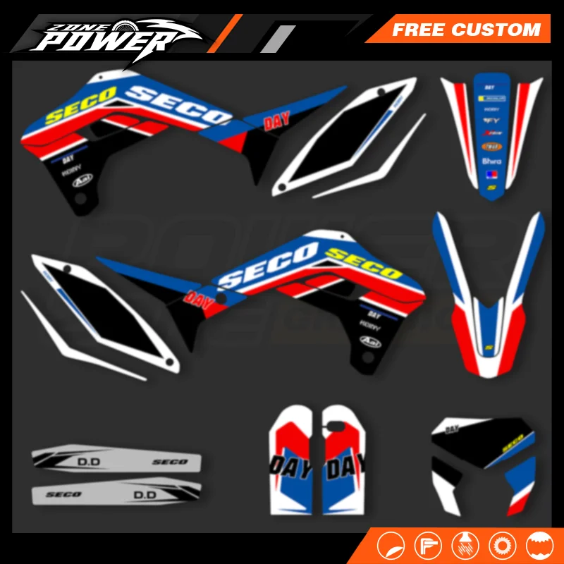 Powerzone Motorcycle Graphics Background Decals Sticker Kit for Sherco SE SEF 2017 2018 2019 2020 2021 2022 2023