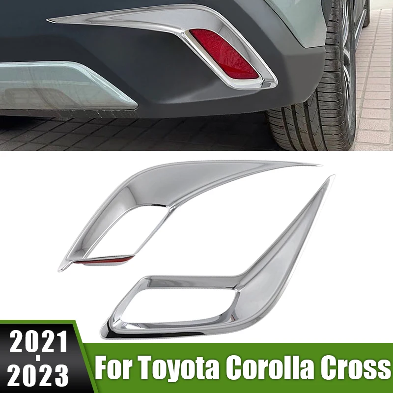 

For Toyota Corolla Cross XG10 Hybrid 2021 2022 2023 Car Rear Bumper Fog Light Lamp Frame Trim Cover Bezel Decoration Moldings