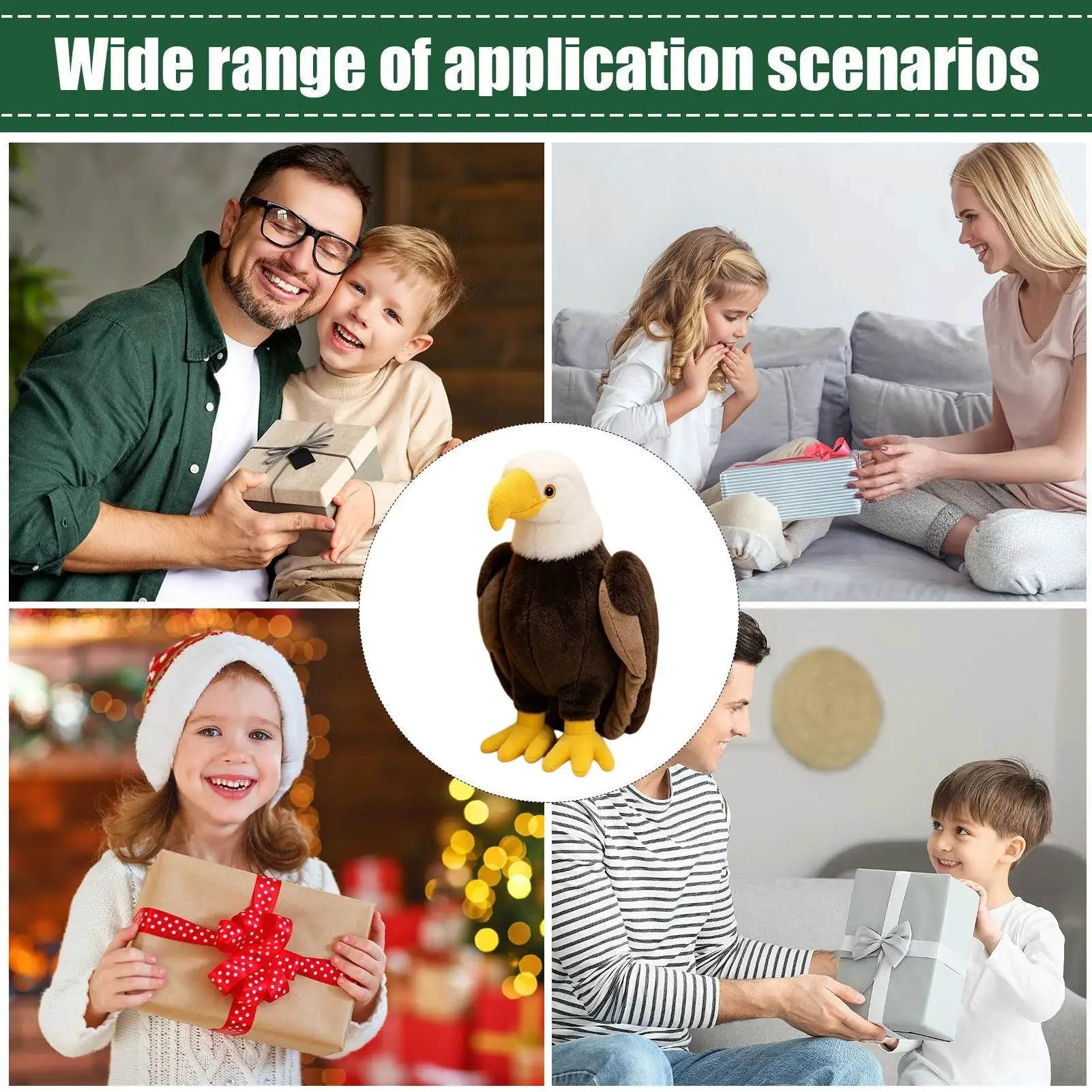 

Realistic Sea Eagle Eagle Plush Toy Soft Stuffed Bird Owls Pillow Cartoon Household Good Children's Sleeping Doll Perfect Gift