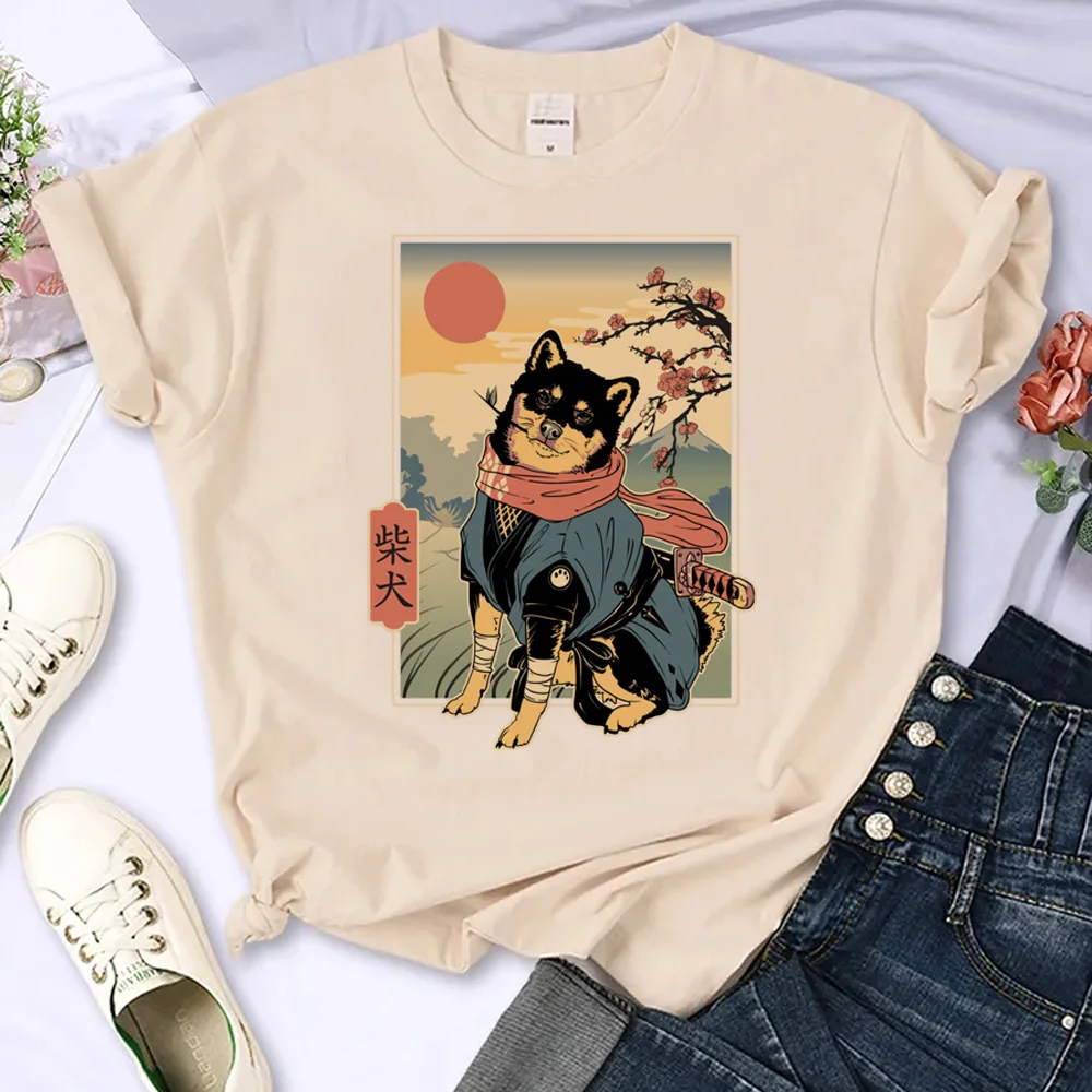 Shiba Inu top women anime tshirt female designer clothing