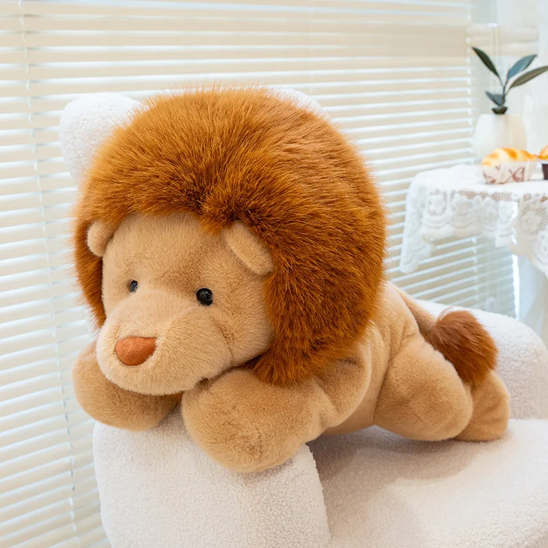

Cute Cartoon Lion Plush Toy Lifelike Downy Stuffed Male Doll Baby Sleeping Pillow Soft Kids Birthday Gift for Boys