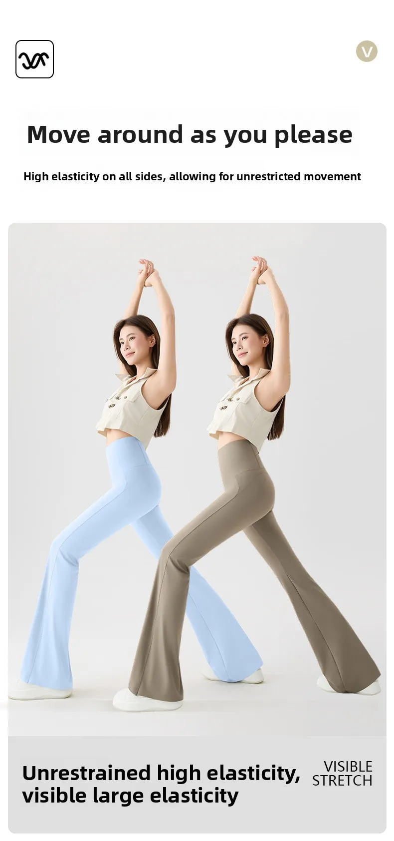 Women Bootcut Shark Yoga Flare Pants With Back Waist Pocket Fitness Workout Leggings Casual Sports Long Pants High Waist Trouser