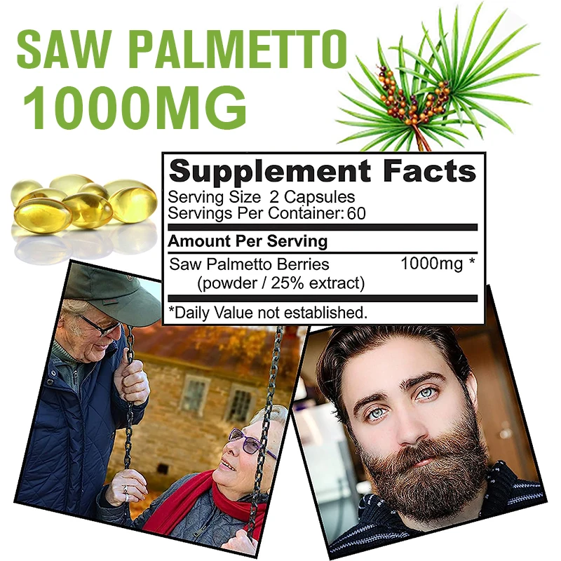 Saw Palmetto Prostate Supplements for Men To Extenze Youth & Reduce Prostate Inflammation Reduce Balding & Hair Thinning