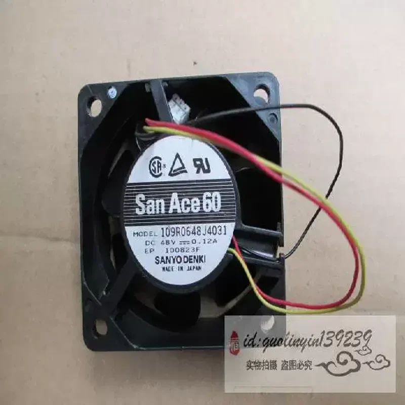 6025 Ball Bearing DC Cooling Fan for 48V Speed Measurement Model 109R0648J4031