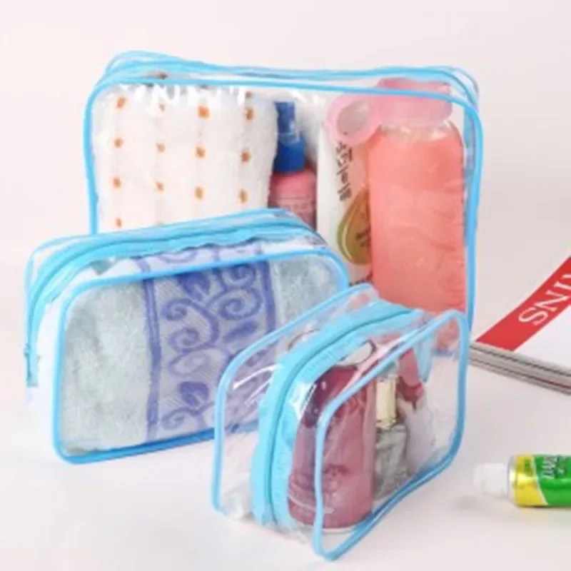 Men Women Travel Bath Wash Toiletry Storage Bags PVC Transparent Cosmetic Bag Clear Zipper Makeup Bags Organizer Make Up Case