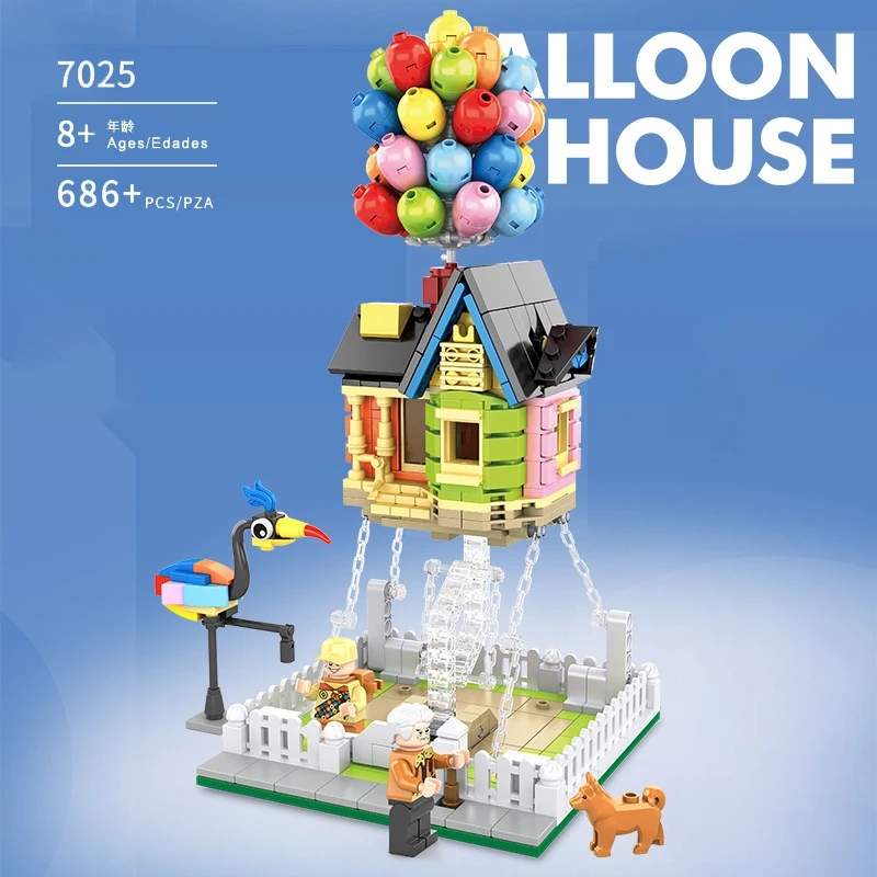 DK7025 Moc 555pcs Creative Balloon Flying House Movie of Up Building Blocks Construction Brick Set Gift Toys For Kids Children